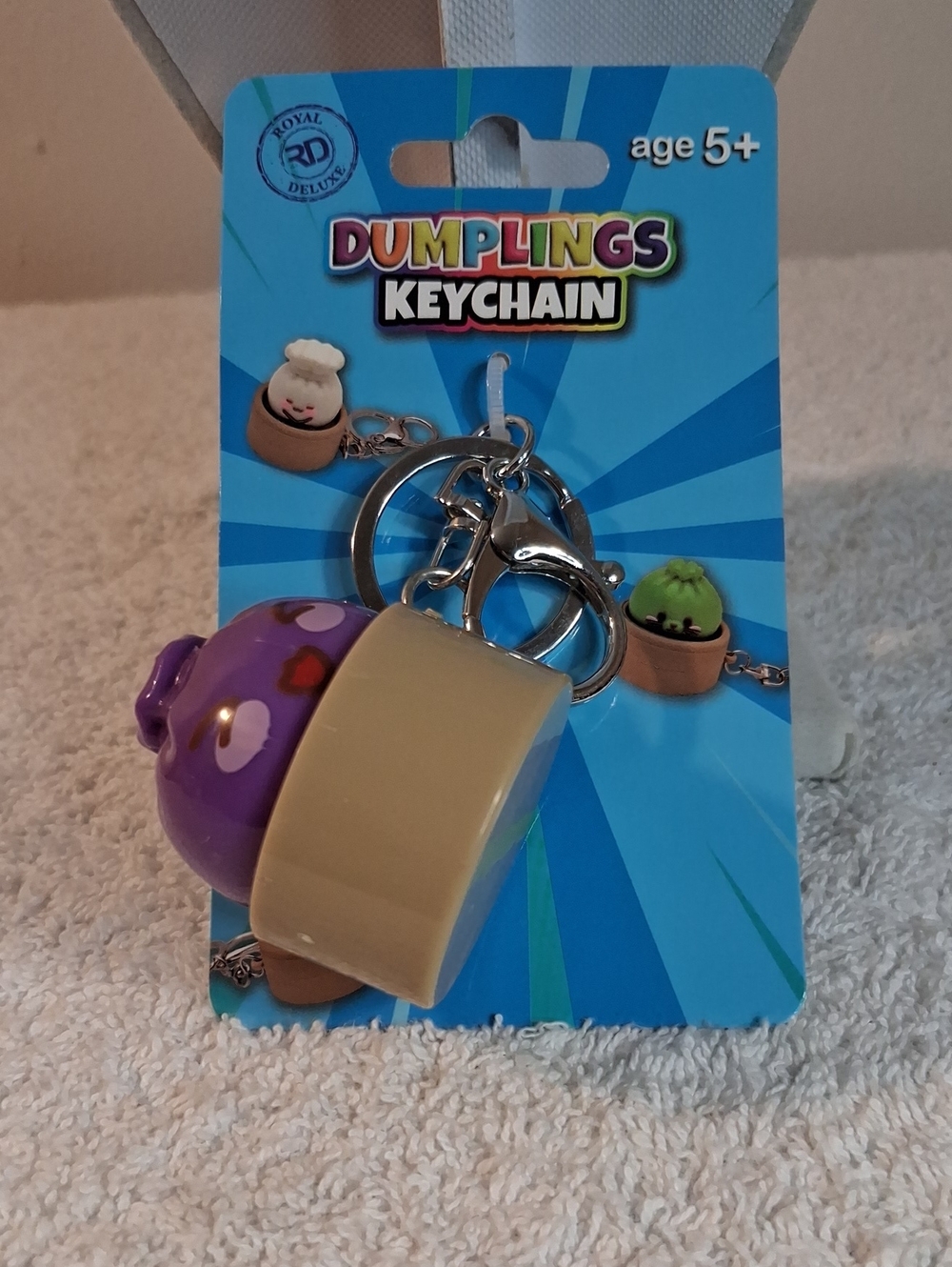 Dumplings Keychain Kids Toy - Brand in Purple & Cream